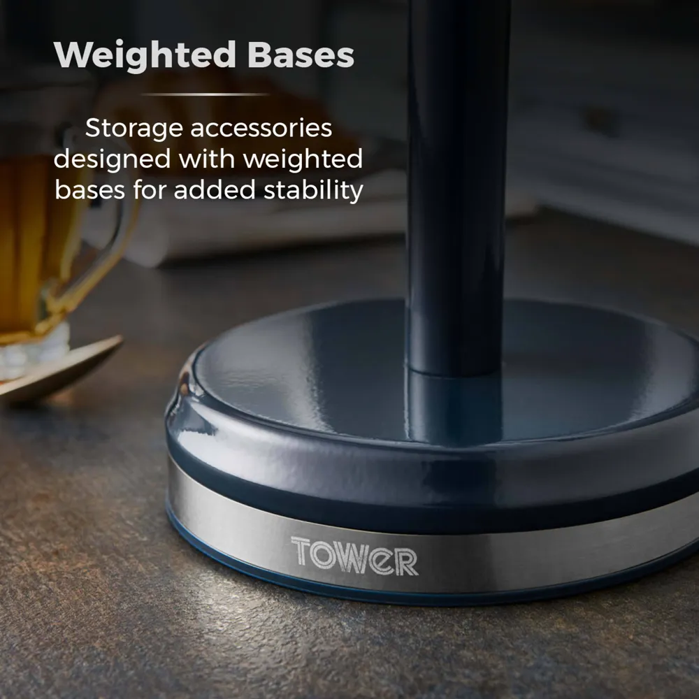 Belle Mug Tree and Towel Pole Set - Blue, Steel