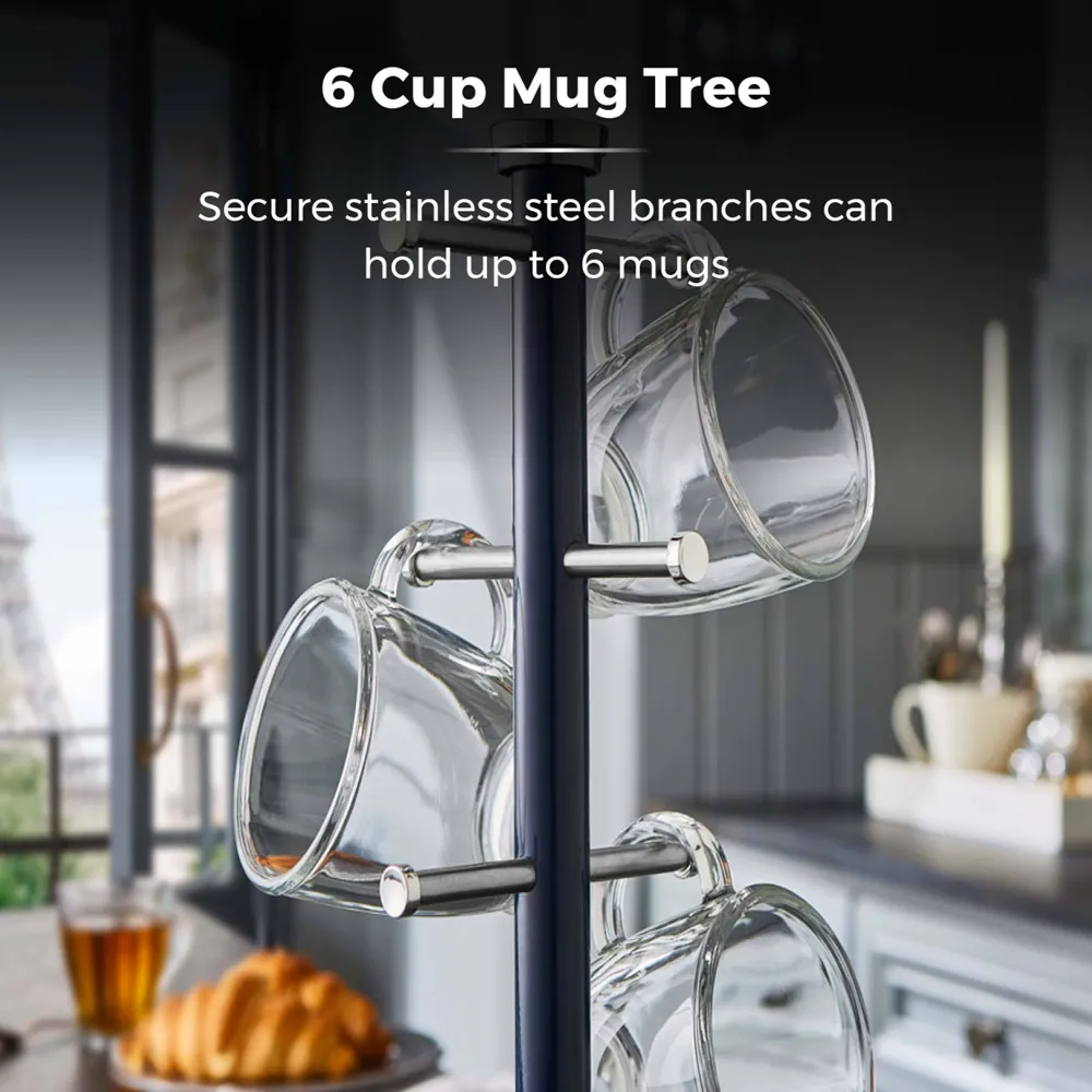 Belle Mug Tree and Towel Pole Set - Blue, Steel