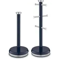 Belle Mug Tree and Towel Pole Set - Blue, Steel