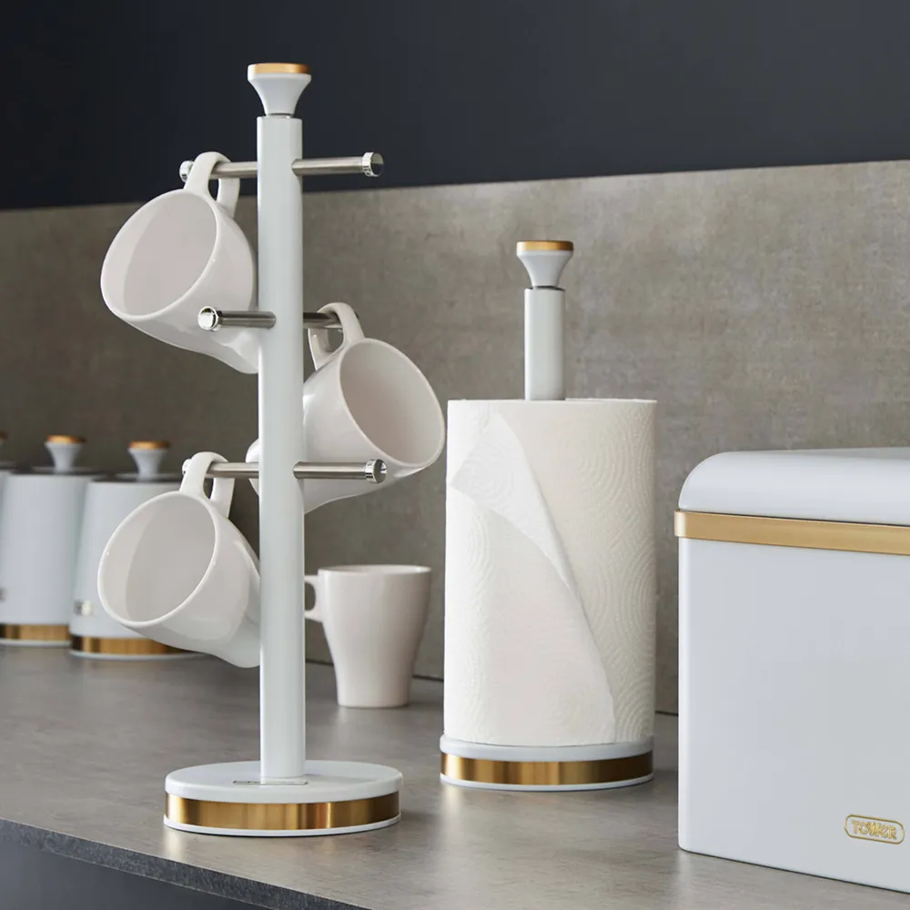 Cavalletto Mug Tree and Towel Pole Set - White