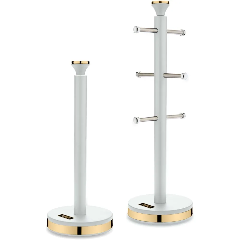 Cavalletto Mug Tree and Towel Pole Set - White