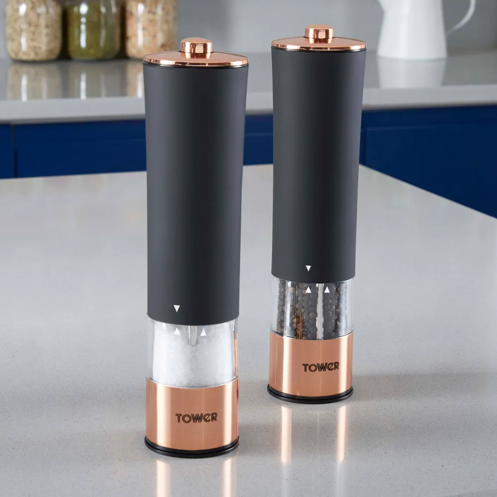 Electric Salt and Pepper Mill Set - Black
