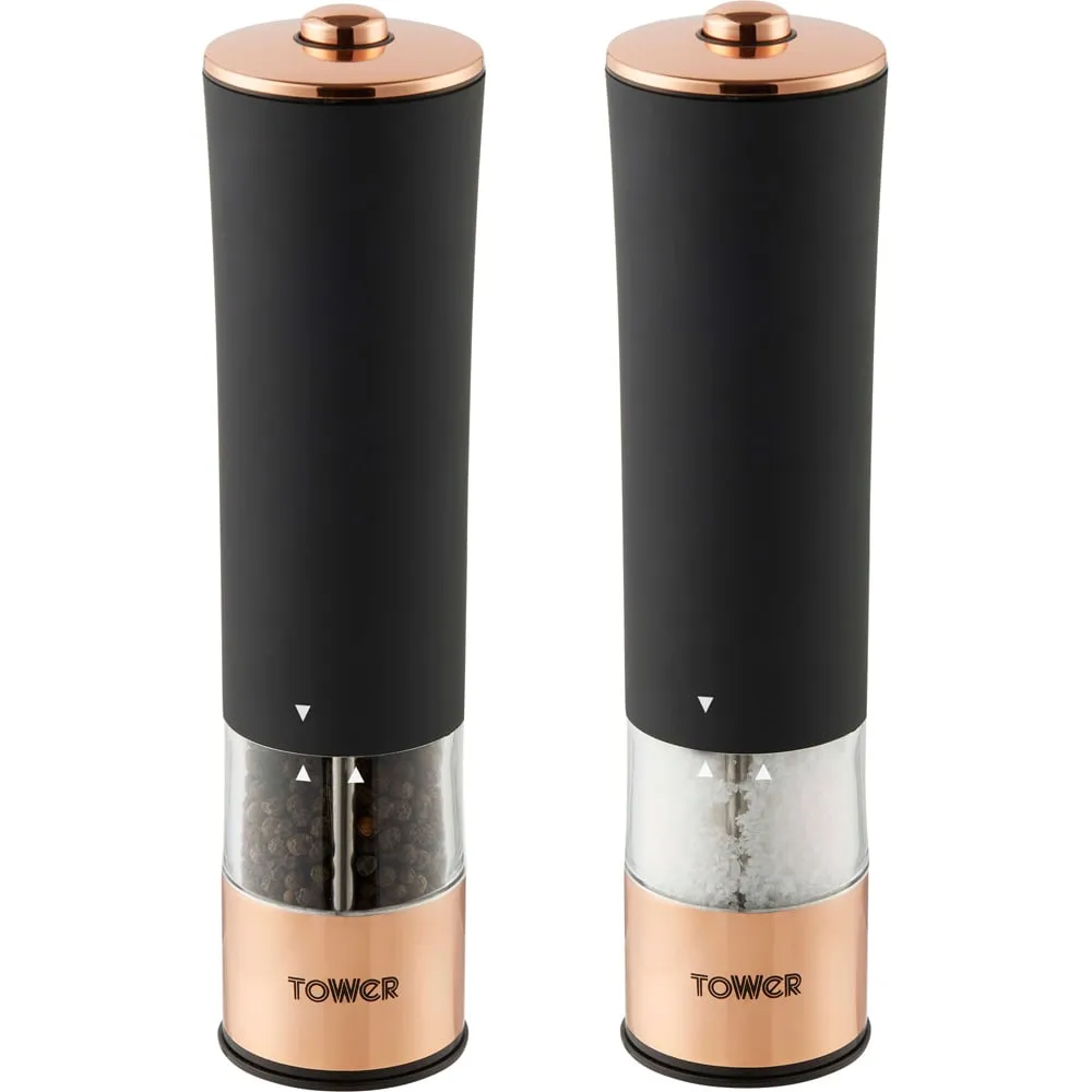 Electric Salt and Pepper Mill Set - Black image