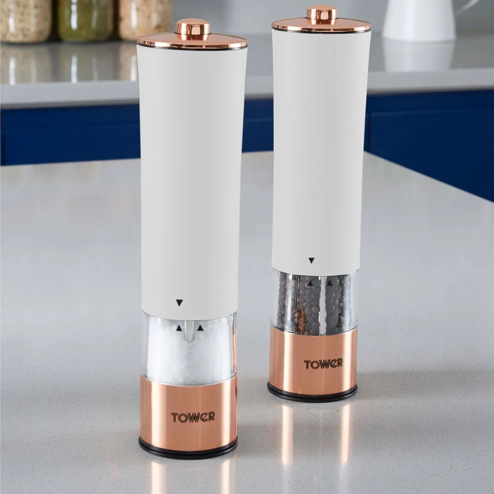 Electric Salt and Pepper Mill Set - White