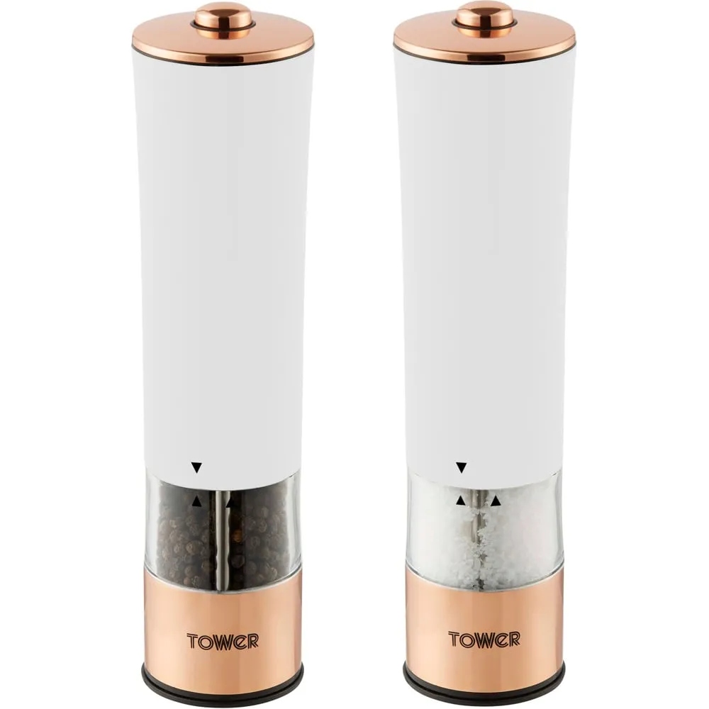 Electric Salt and Pepper Mill Set - White