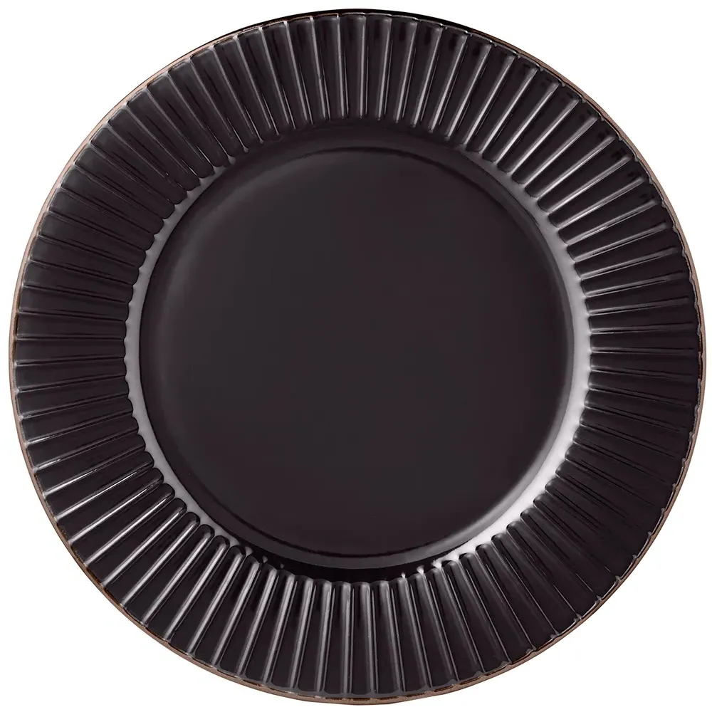 Empire 16 Piece Dinnerware Set - Black, Stoneware