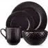 Empire 16 Piece Dinnerware Set - Black, Stoneware