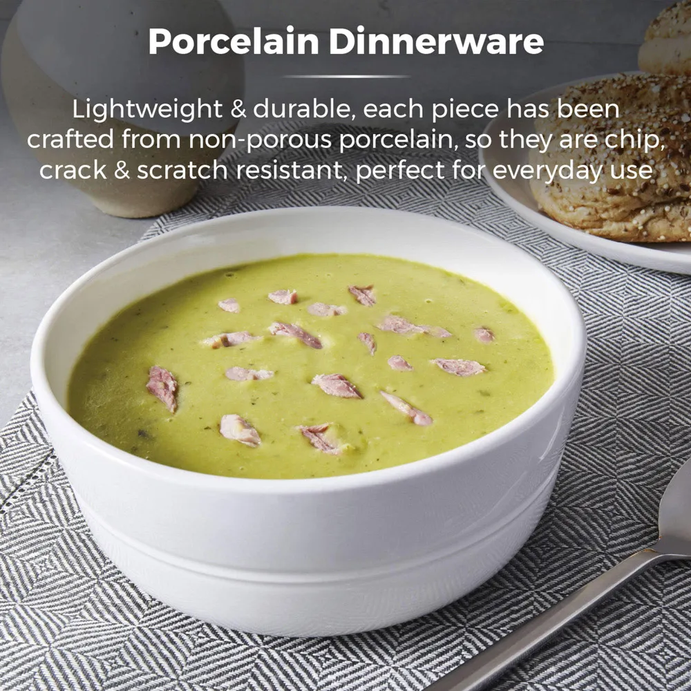 Tower 12 Piece Porcelain Dinnerware Set - White