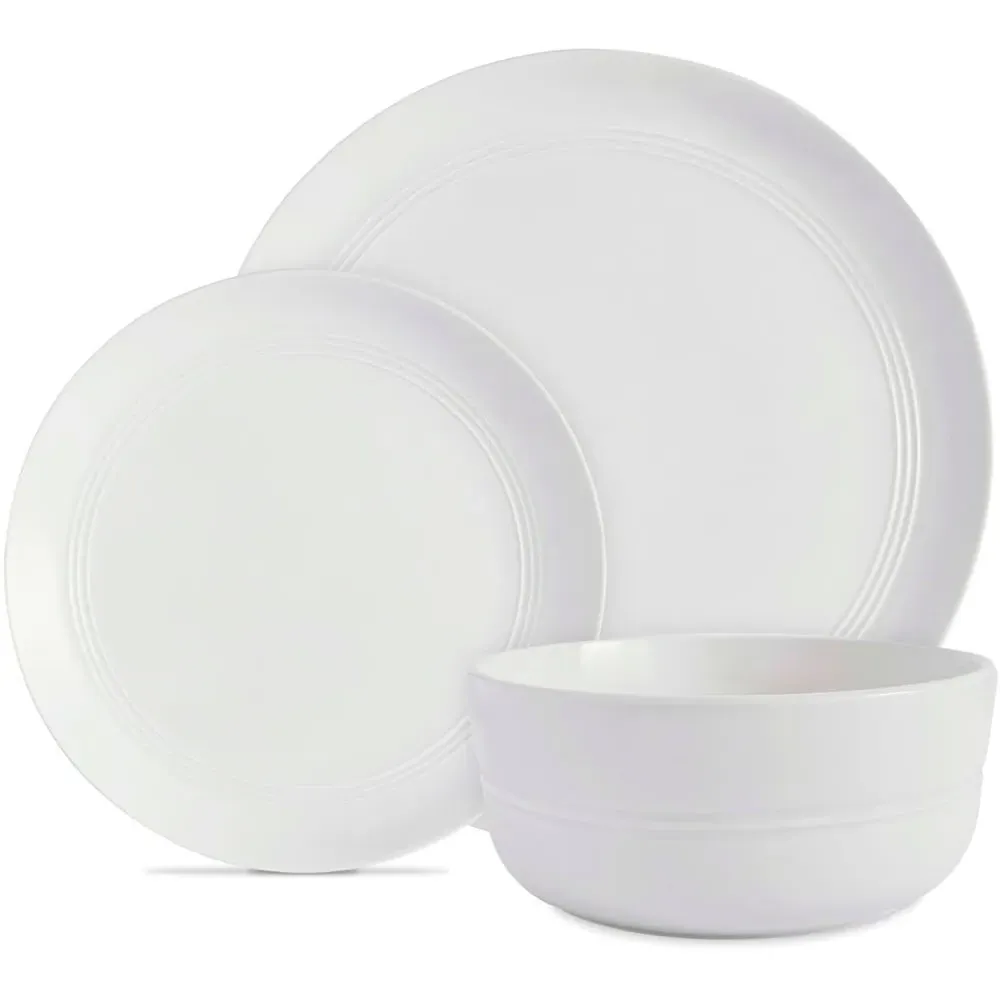 Tower 12 Piece Porcelain Dinnerware Set - White image
