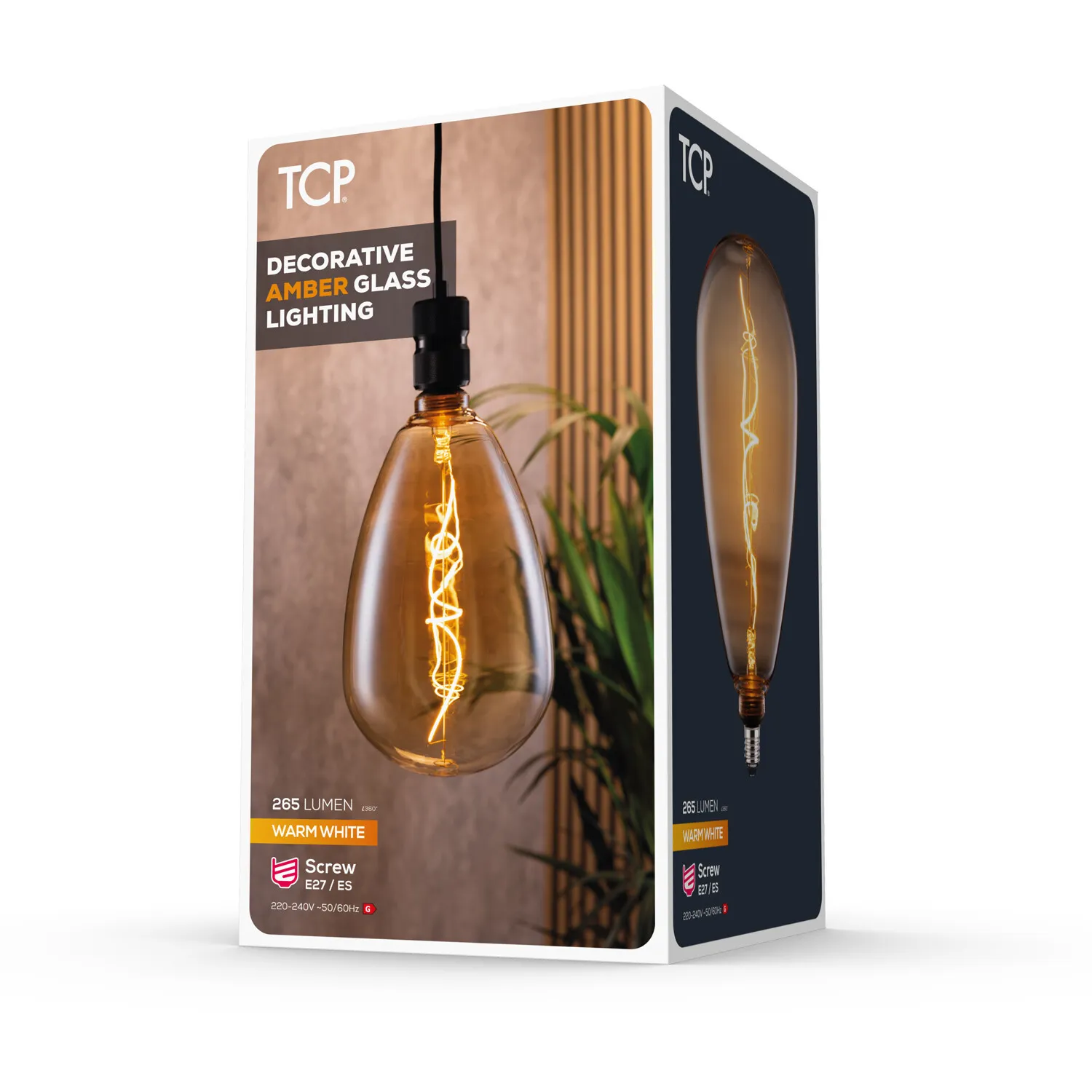 4W Filament E27 Bulb - Warm White, Amber Glass