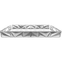 Diamond Serving Tray with Handles - Silver, Stainless Steel
