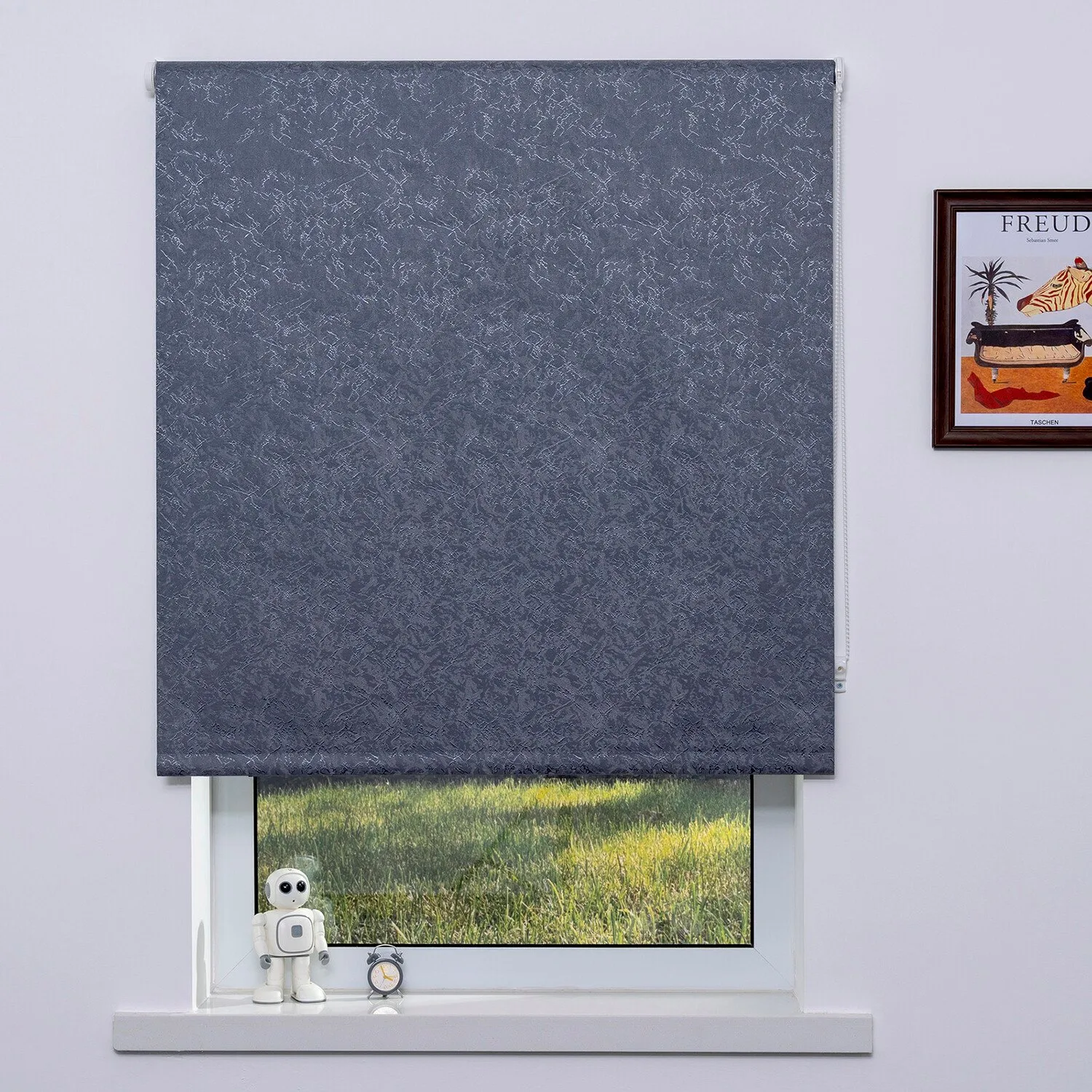 Crackle Blackout Blind 120cm - Dark Grey