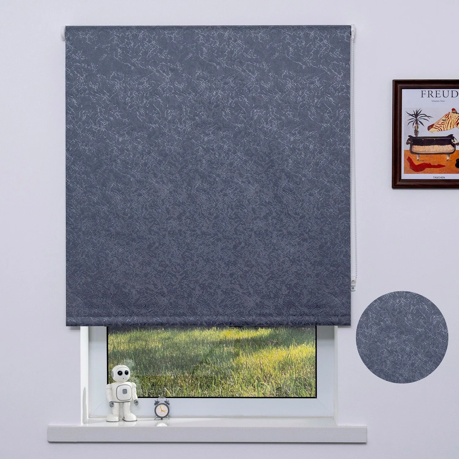 Crackle Blackout Blind 180cm - Dark Grey