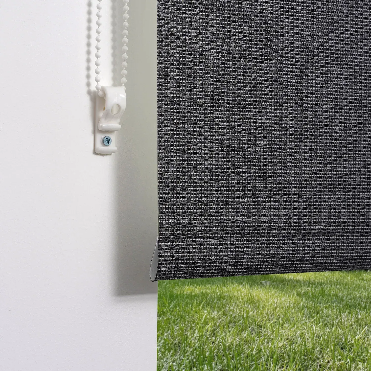 Jute Textured Blackout Blind - Dark Grey