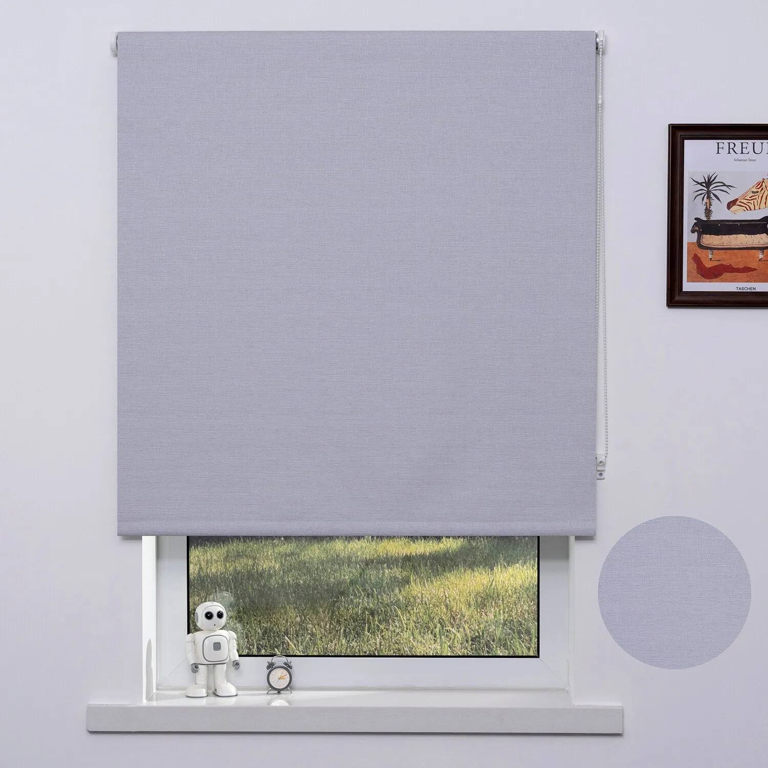 Jute Textured Blackout Blind - White