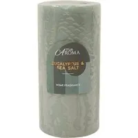 Eucalyptus and Sea Salt Scented Pillar Candle - Green