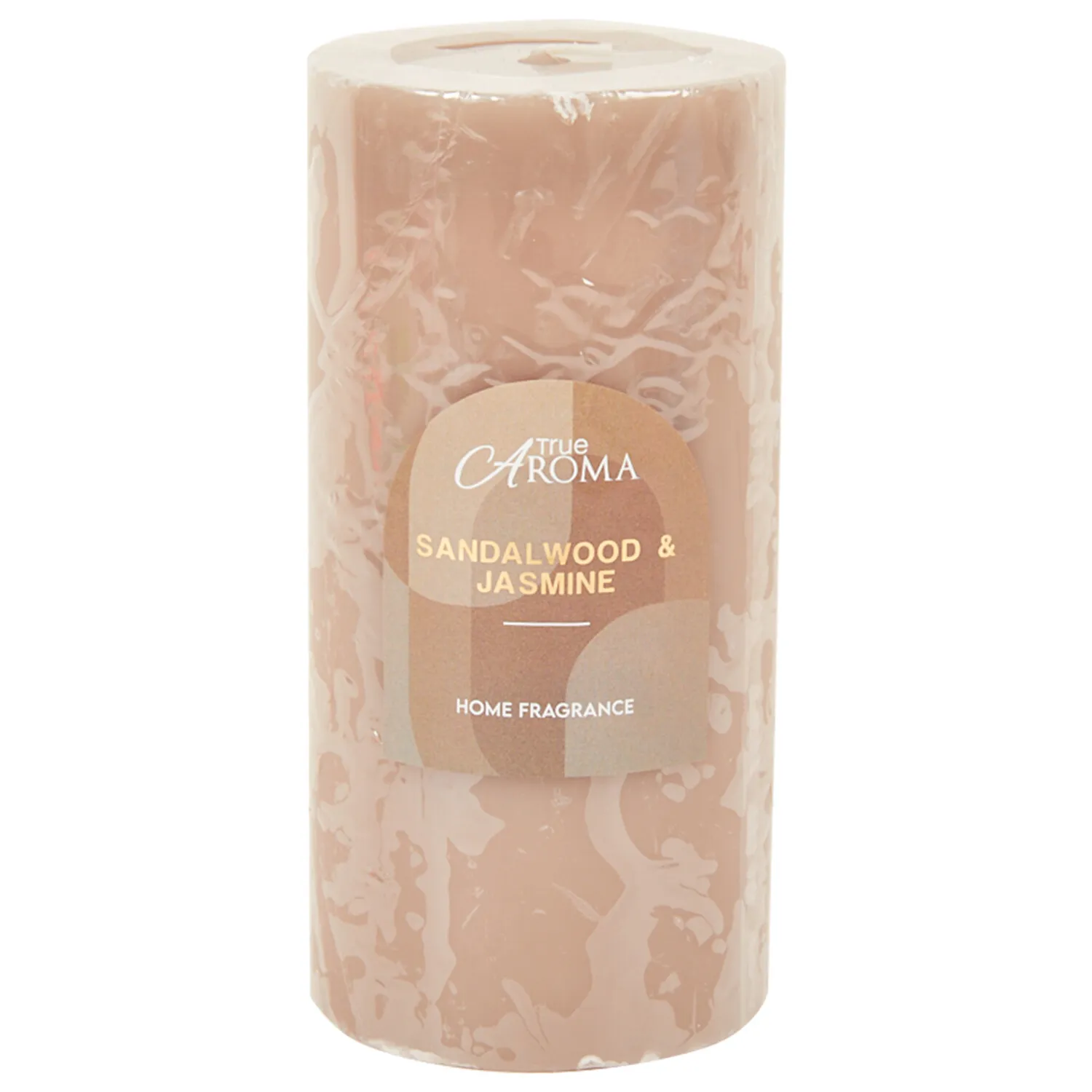 Sandalwood and Jasmine Scented Pillar Candle - Brown