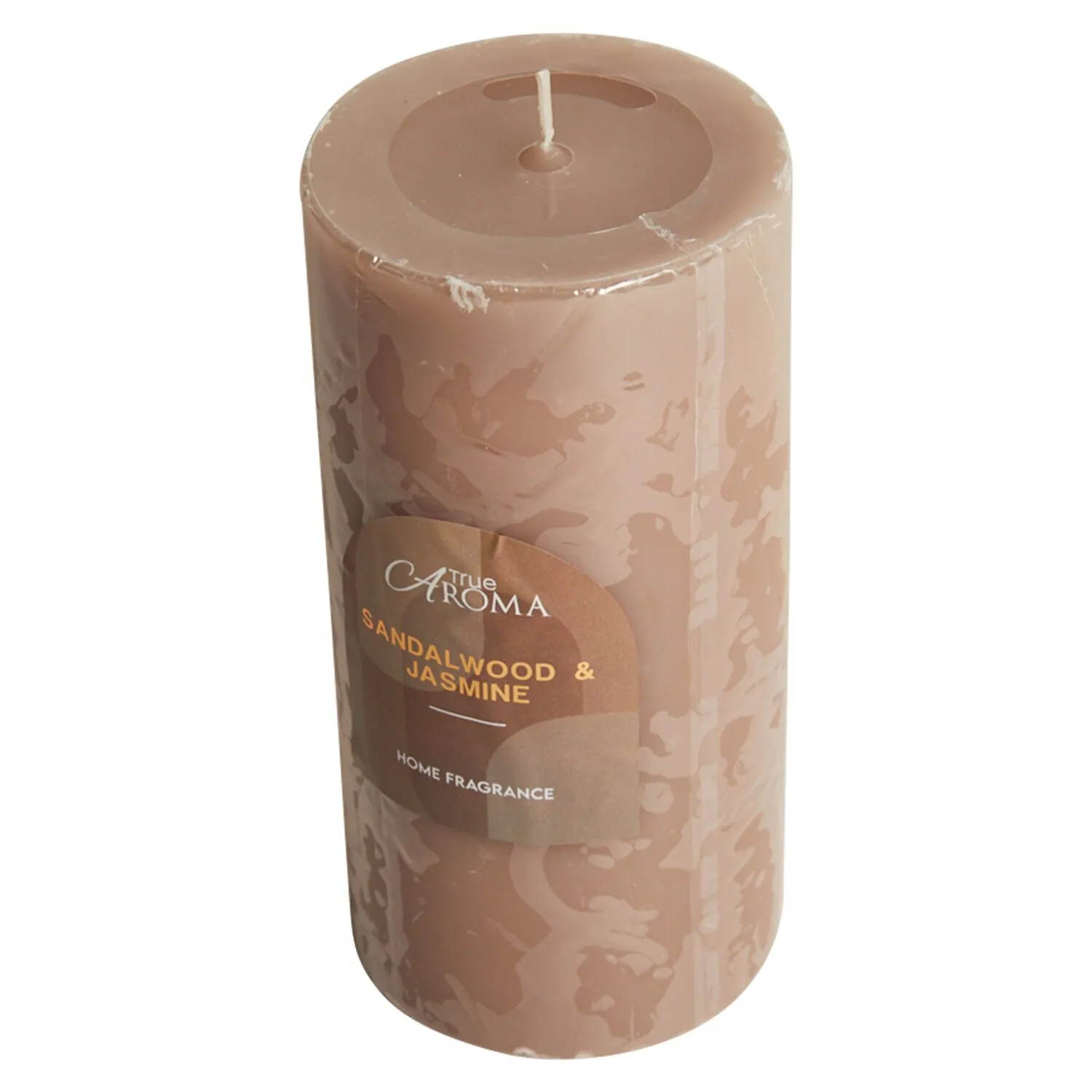 Sandalwood and Jasmine Scented Pillar Candle - Brown image