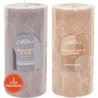 Sandalwood or Bergamot Scented Pillar Candle