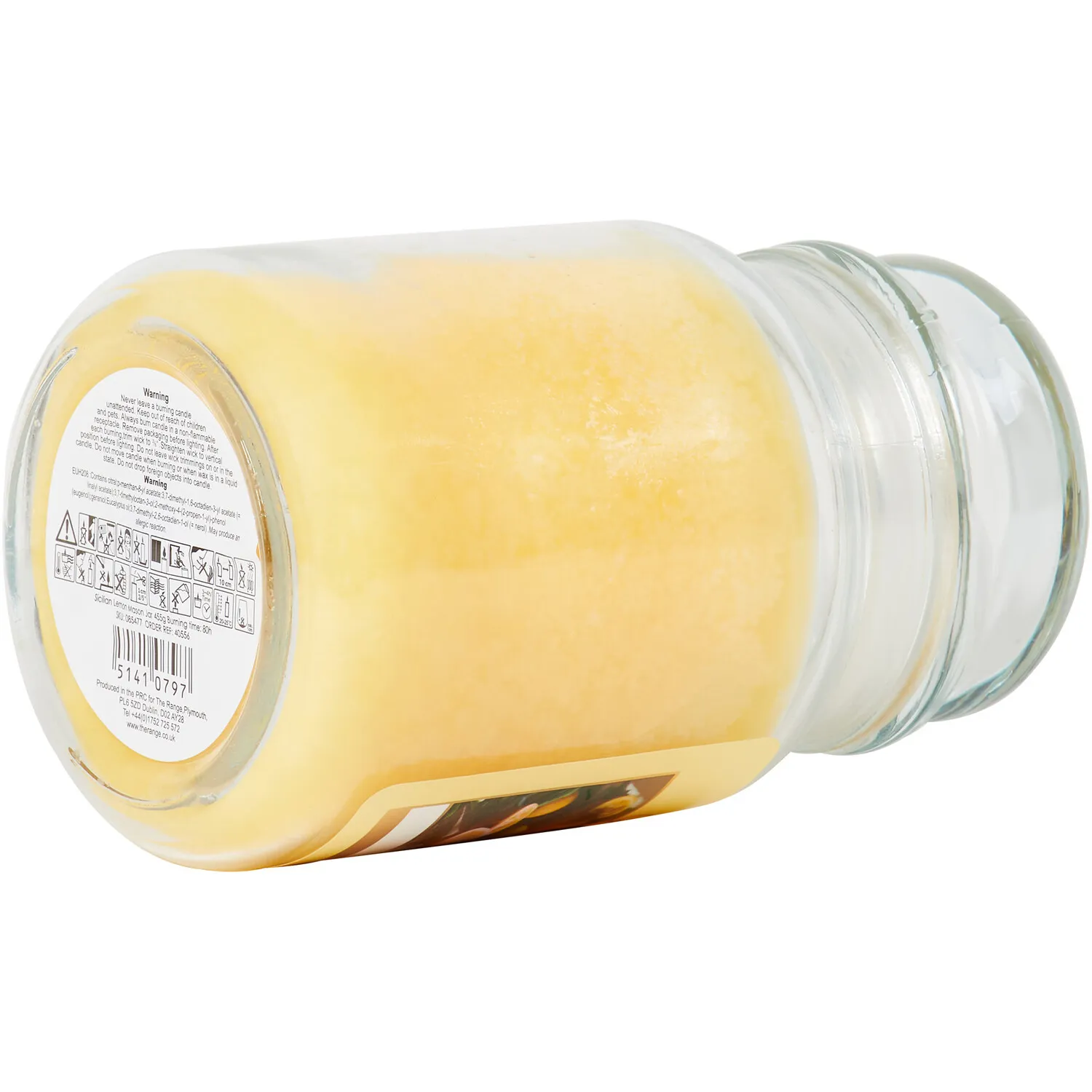 Sicilian Lemon Mason Jar Candle - Yellow