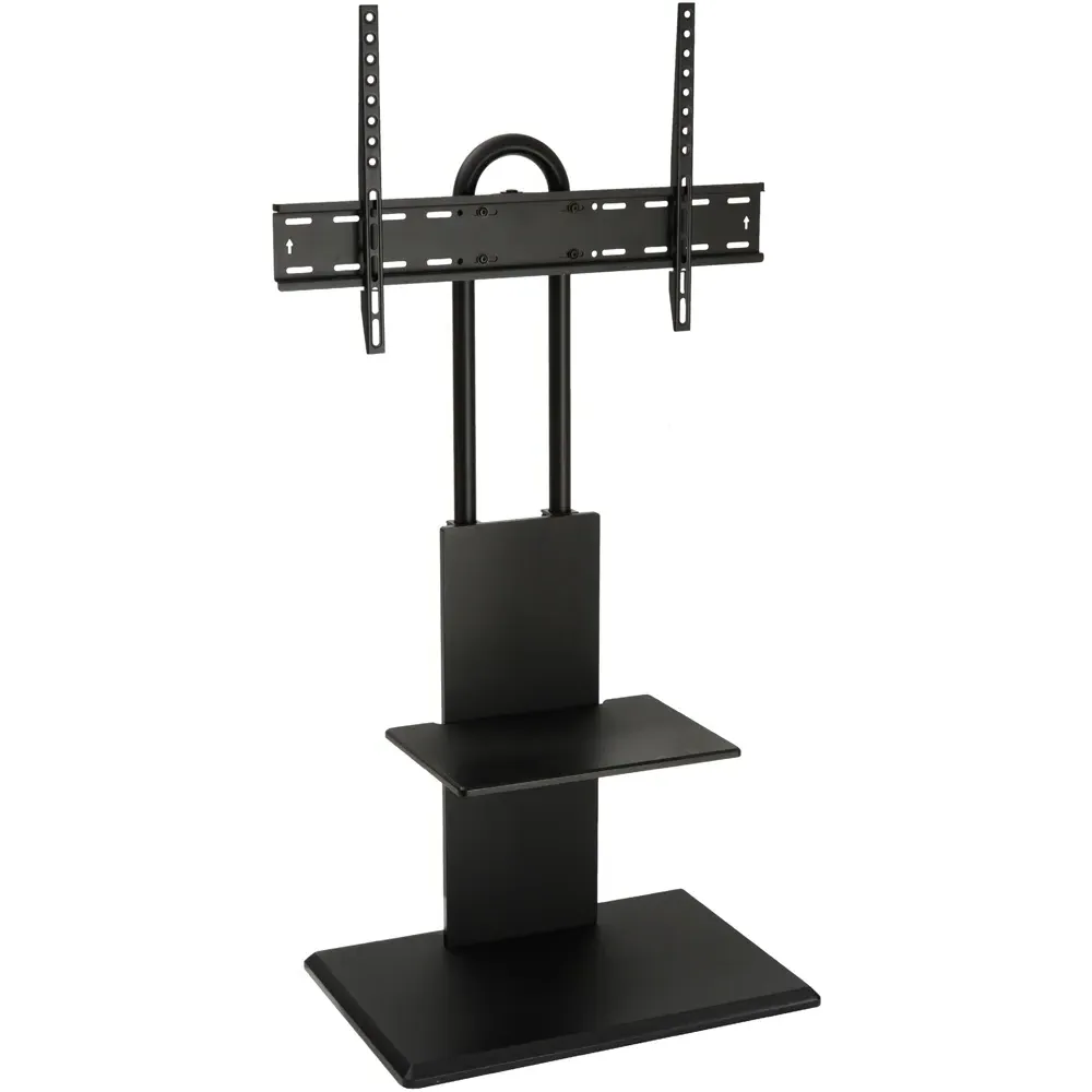 FS2 Single Shelf Floor Pedestal TV Stand with Swivel - Black