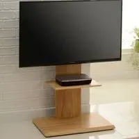 FS2 Single Shelf Floor Pedestal TV Stand with Swivel - Brown
