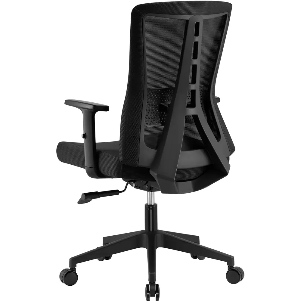 Oxford Mesh Swivel Office Chair with Lumbar Support - Black