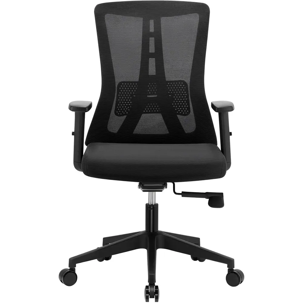 Oxford Mesh Swivel Office Chair with Lumbar Support - Black