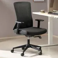 Oxford Mesh Swivel Office Chair with Lumbar Support - Black