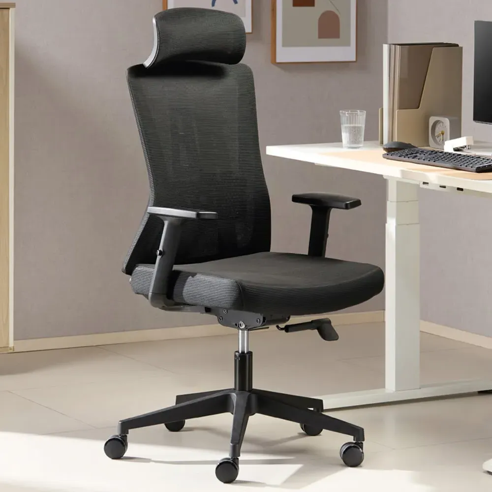 Oxford Plus Mesh Office Chair with Headrest - Black