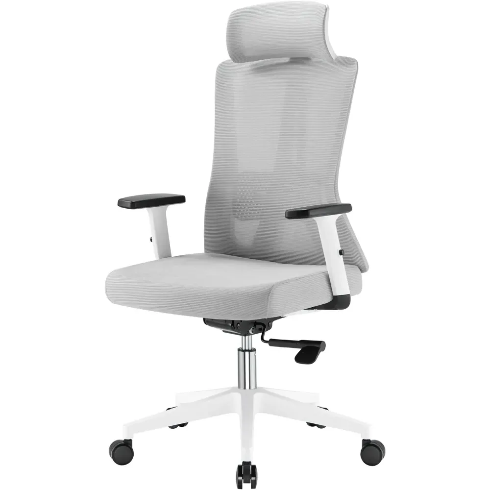 Oxford Plus Mesh Swivel Office Chair with Headrest - Grey