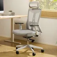Oxford Plus Mesh Swivel Office Chair with Headrest - Grey