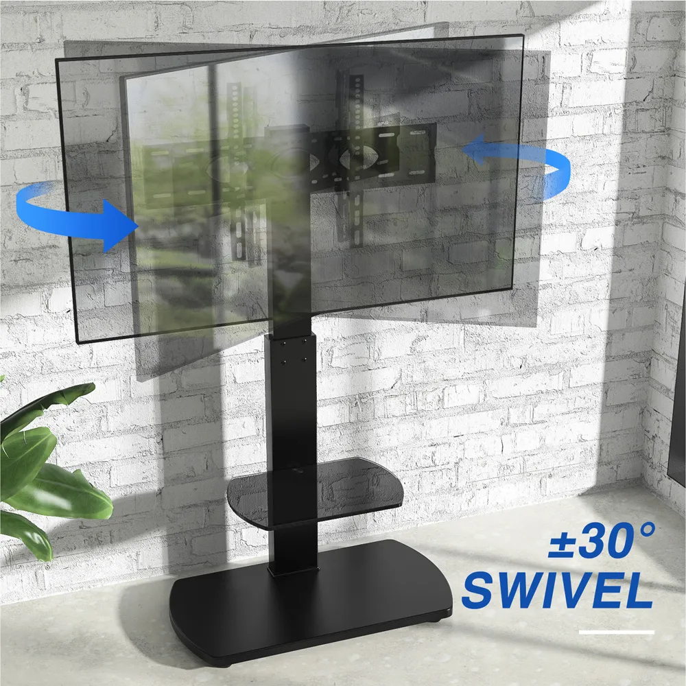 Single Shelf Freestanding TV Stand - Black