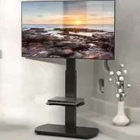 Single Shelf Freestanding TV Stand - Black