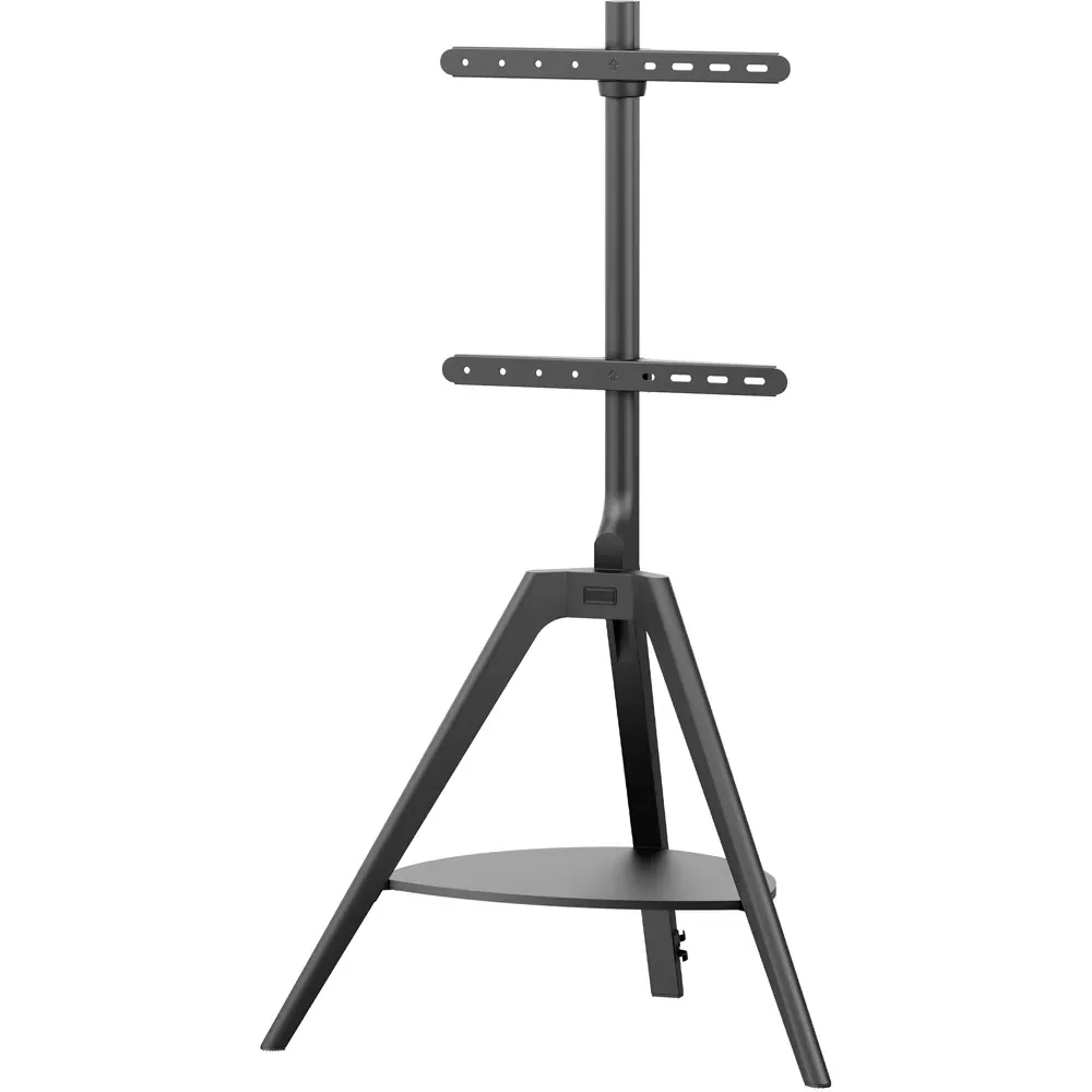Tripod Single Shelf Floor TV Stand - Black, Wood