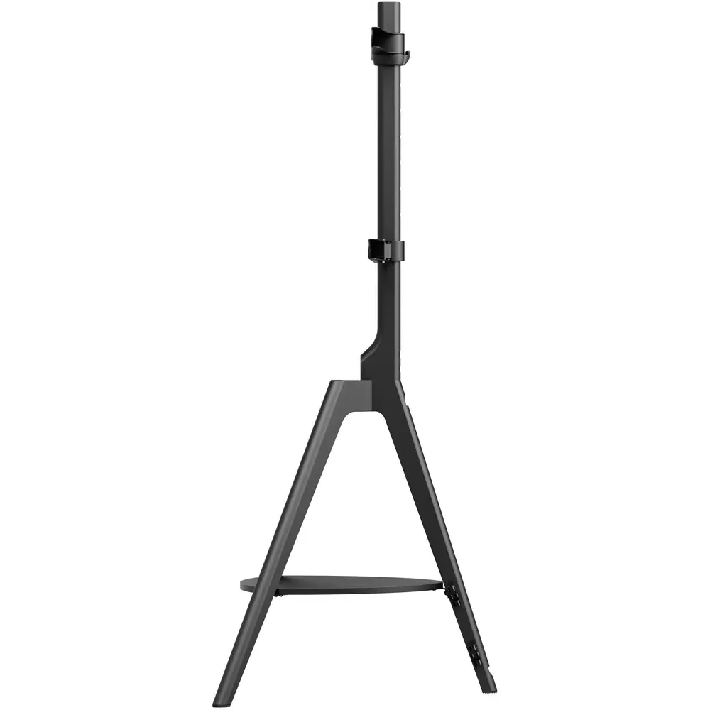 Tripod Single Shelf Floor TV Stand - Black, Wood