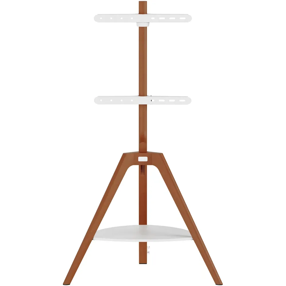 Tripod Single Shelf Floor TV Stand - Brown, Wood