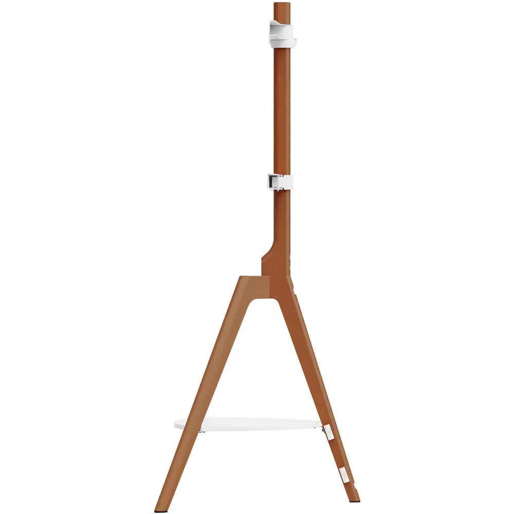Tripod Single Shelf Floor TV Stand - Brown, Wood