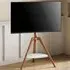Tripod Single Shelf Floor TV Stand - Brown, Wood