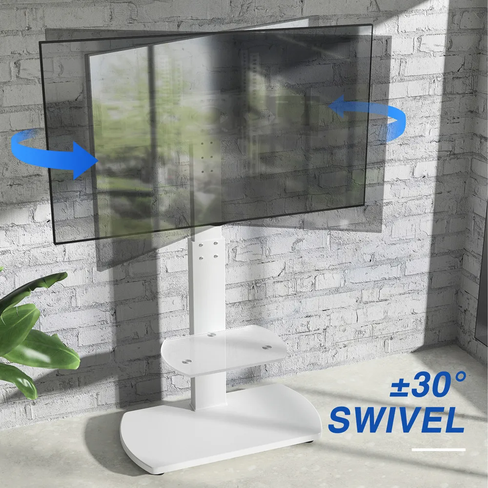 TTAP Single Shelf Freestanding TV Stand - White