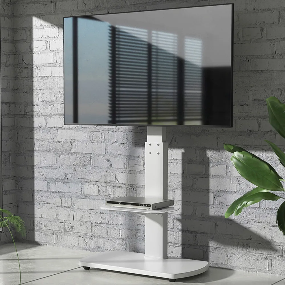 TTAP Single Shelf Freestanding TV Stand - White image