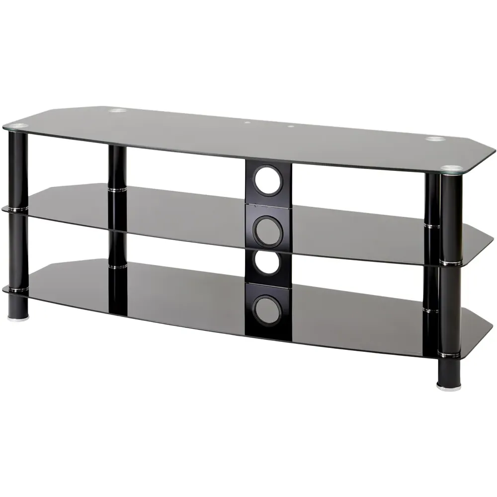 Vantage 2 Shelf TV Stand 1050mm - Black, Glass