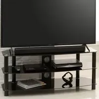 Vantage 2 Shelf TV Stand 1050mm - Black, Glass