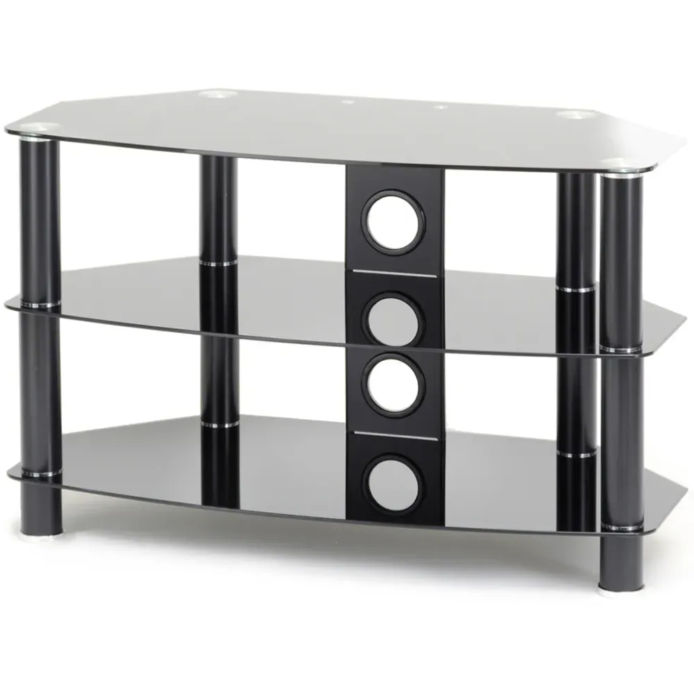 Vantage 2 Shelf TV Stand 800mm - Black, Glass