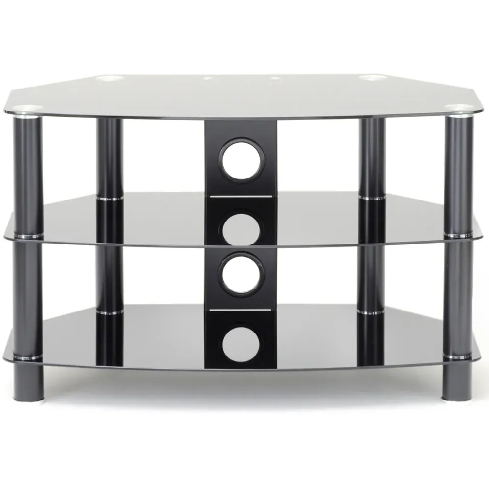 Vantage 2 Shelf TV Stand 800mm - Black, Glass