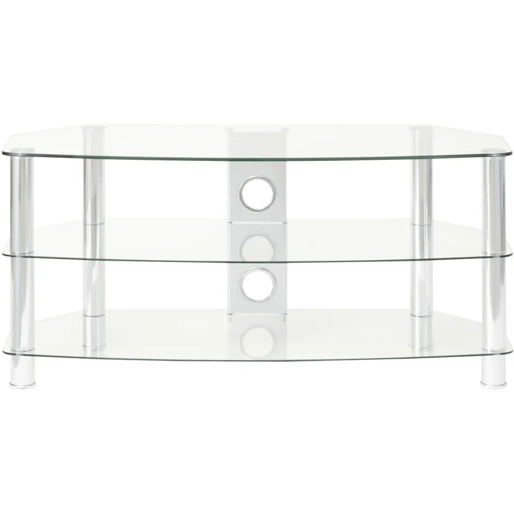 Vantage 3-Shelf TV Stand - Silver, Glass