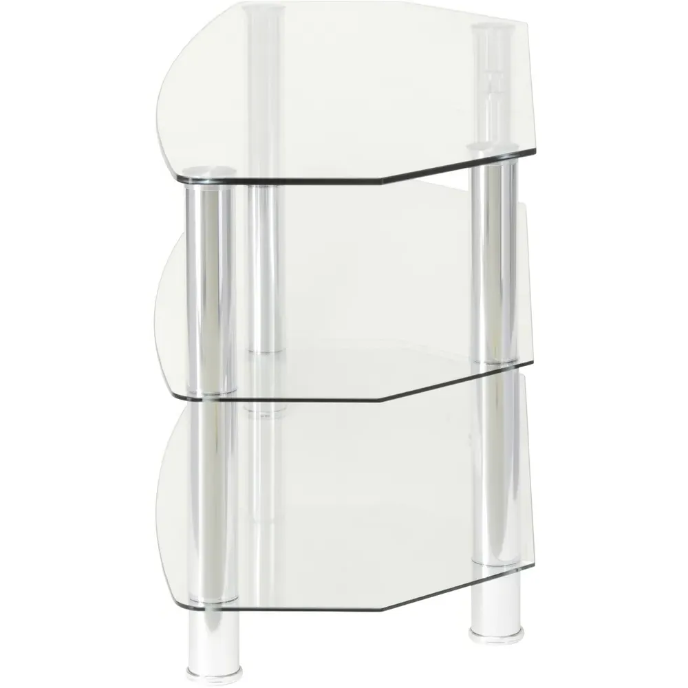 Vantage 3-Shelf TV Stand - Silver, Glass