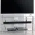 Vantage 3-Shelf TV Stand - Silver, Glass