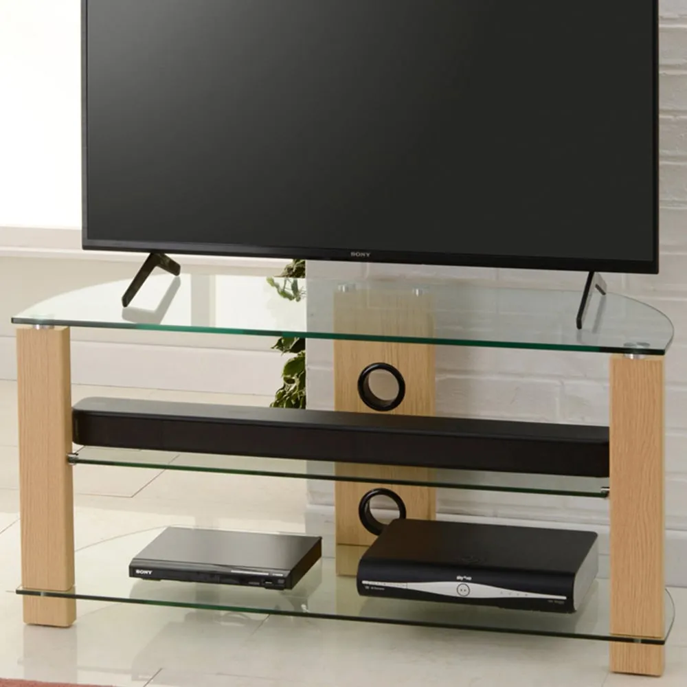 Vision 2 Shelf TV Stand 1050mm - Brown, Oak