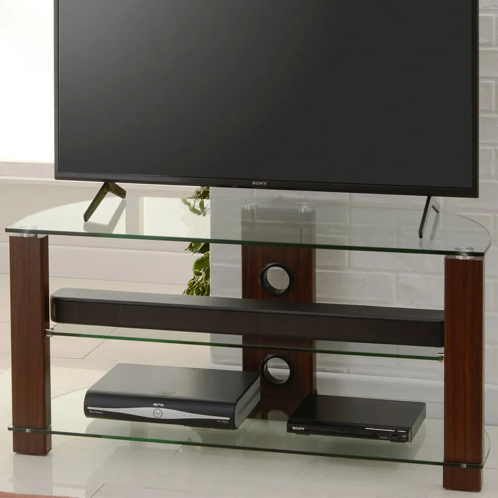Vision 2 Shelf TV Stand 1050mm - Brown, Walnut